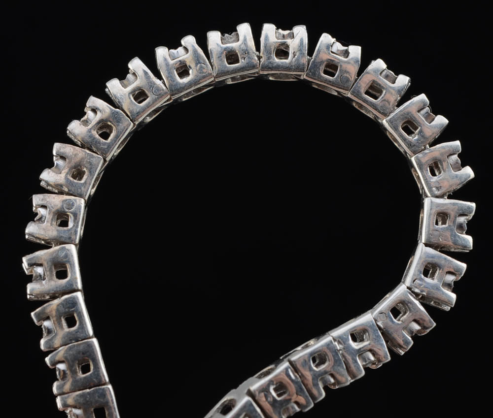 Sterling Silver and Diamond Tennis Bracelet