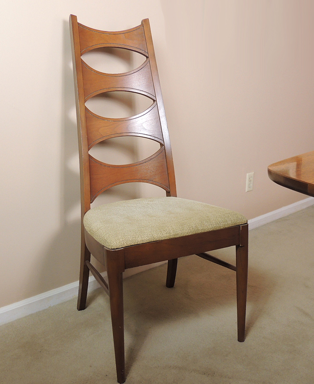 Kent Coffey Perspecta Walnut Drop Leaf Dining Table and Four Chairs