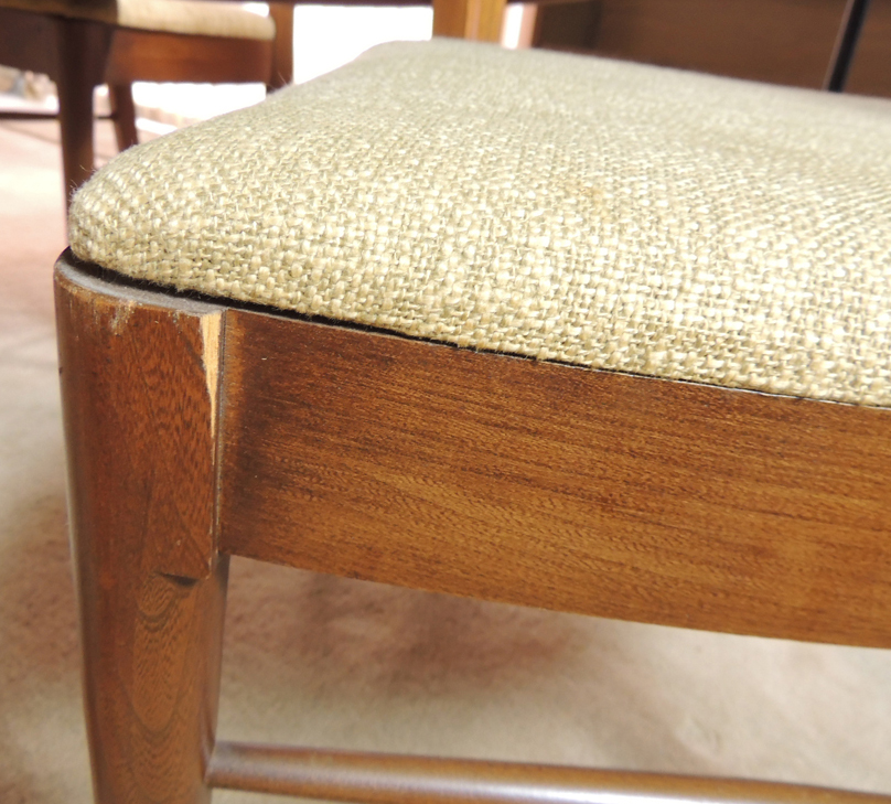 Kent Coffey Perspecta Walnut Drop Leaf Dining Table and Four Chairs