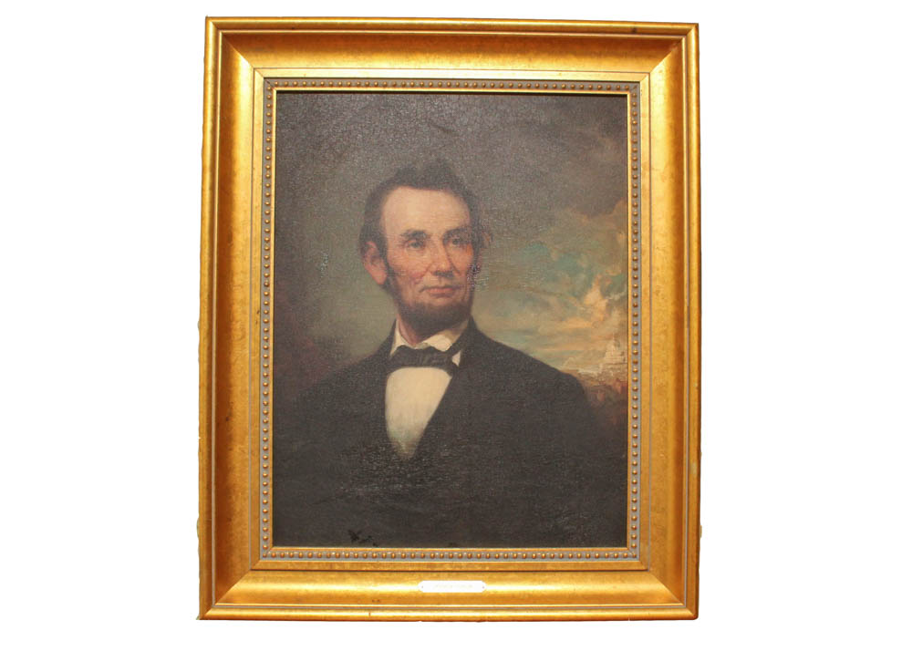 Oil on Canvas Painting of Abraham Lincoln