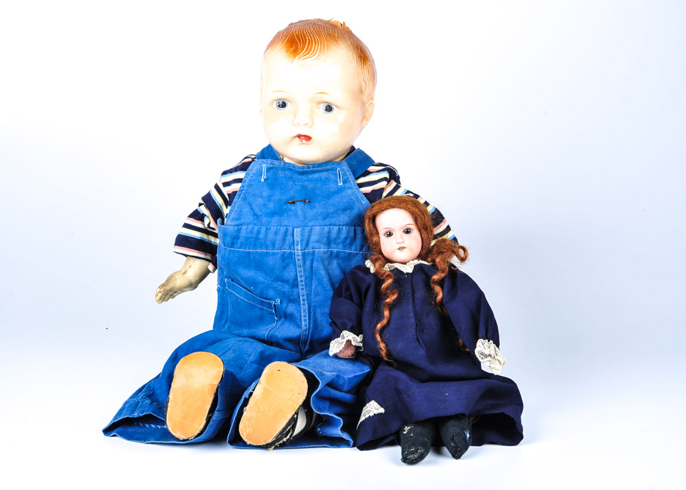 Antique Armand Marseille Bisque Doll and Vintage Baby Doll