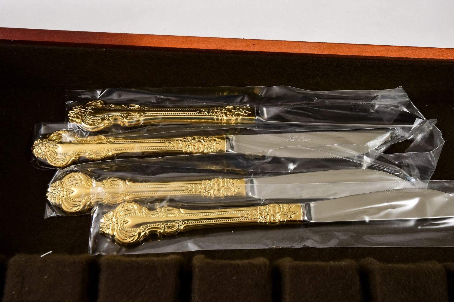 Gold Tone Stainless Steel Flatware
