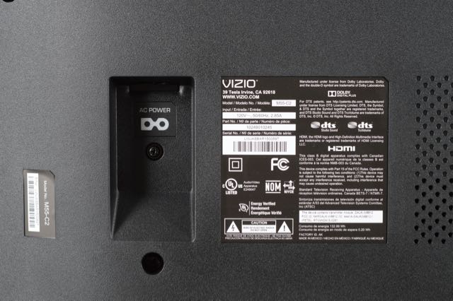 Pamari Smoked Glass TV Stand with Vizio 55" HD Television