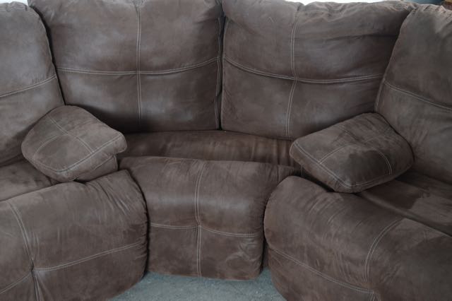 Brown Microsuede Sectional Sofa
