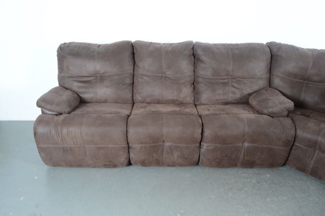 Brown Microsuede Sectional Sofa
