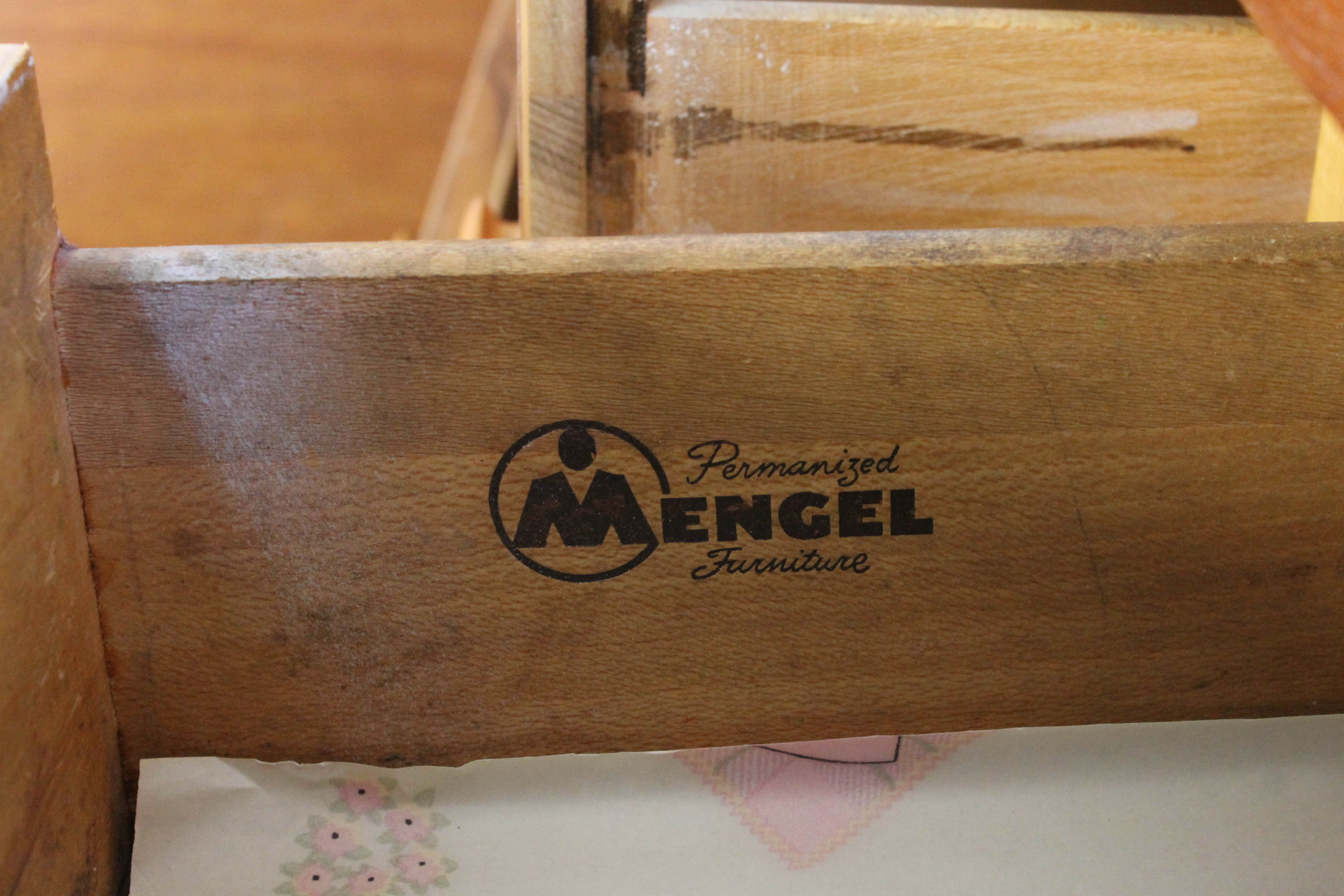 Mengel Furniture Dresser With Oak Framed Mirror