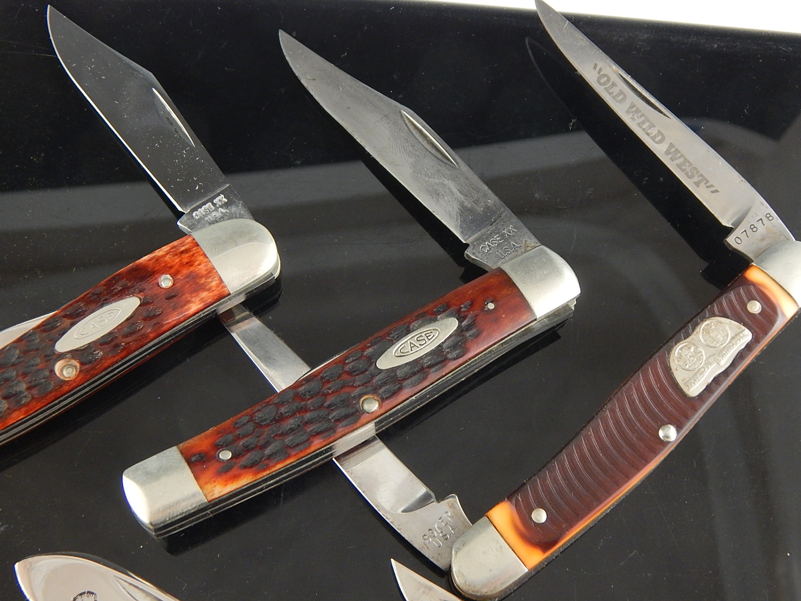 Four Case Brand Pocket Knives plus Boker 'Old Wild West'
