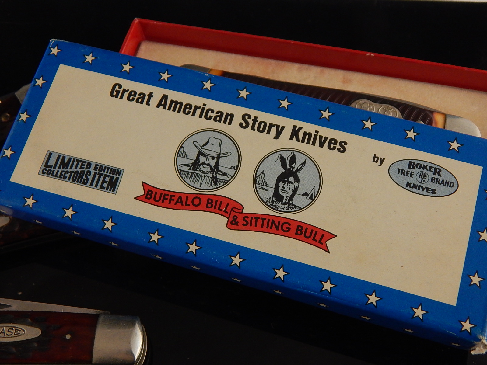 Four Case Brand Pocket Knives plus Boker 'Old Wild West'