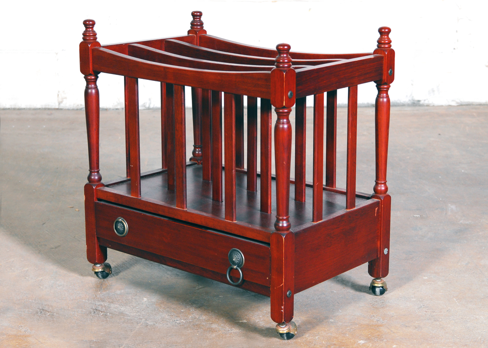 Bombay Company "Canterbury" Three Slot Wooden Magazine Rack