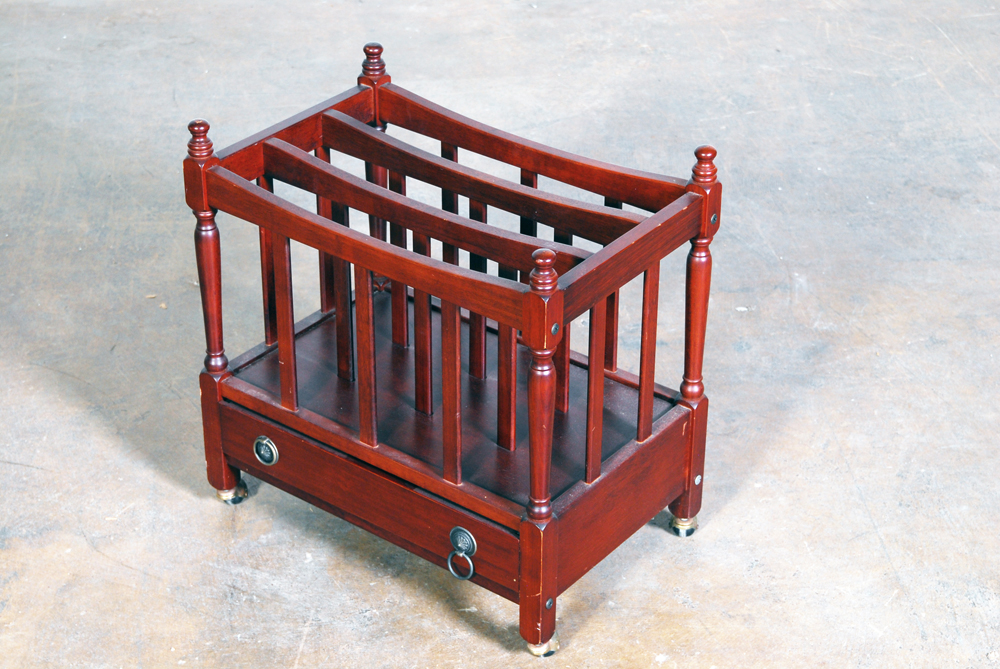 Bombay Company "Canterbury" Three Slot Wooden Magazine Rack