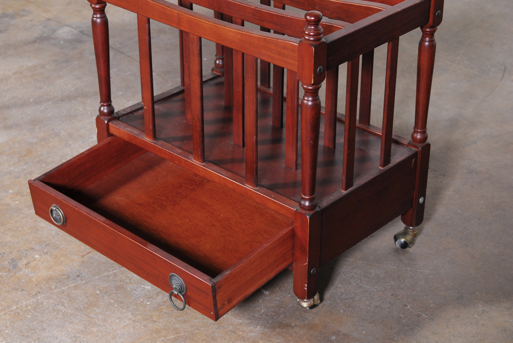 Bombay Company "Canterbury" Three Slot Wooden Magazine Rack