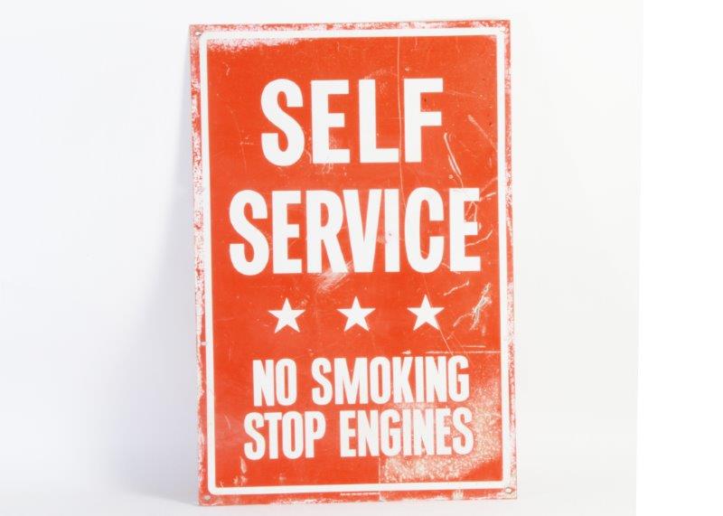 Vintage Metal Gas Station Sign