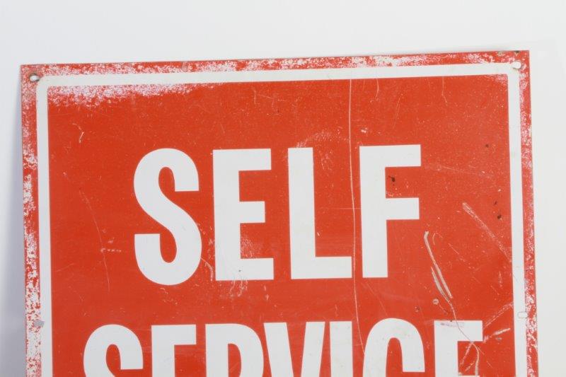 Vintage Metal Gas Station Sign