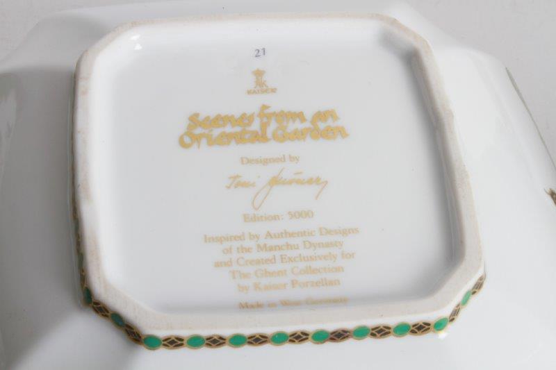 Trio of Limited Edition Kaiser Porzellan "Scenes from and Oriental Garden"