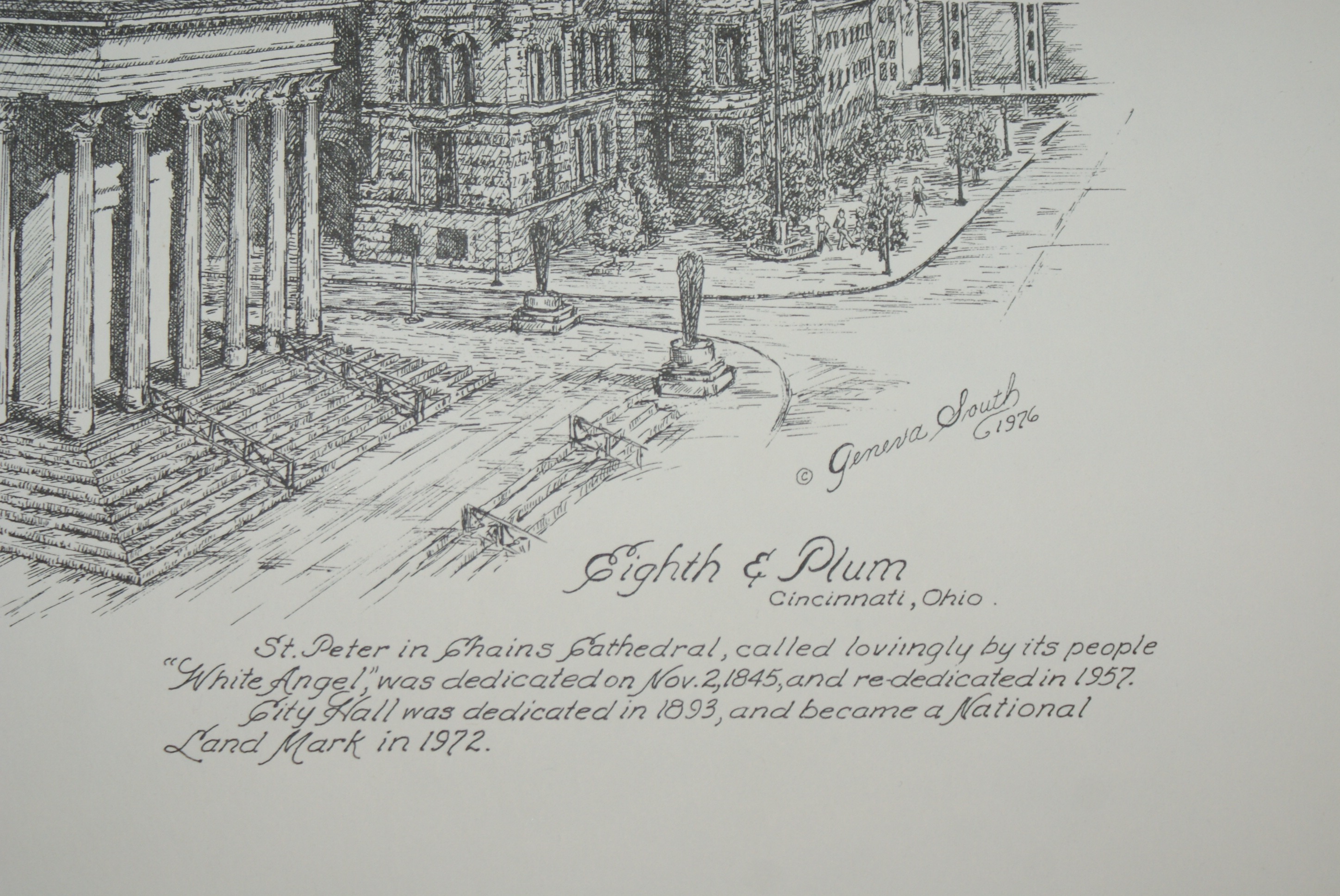 Geneva South 1976 Lithograph