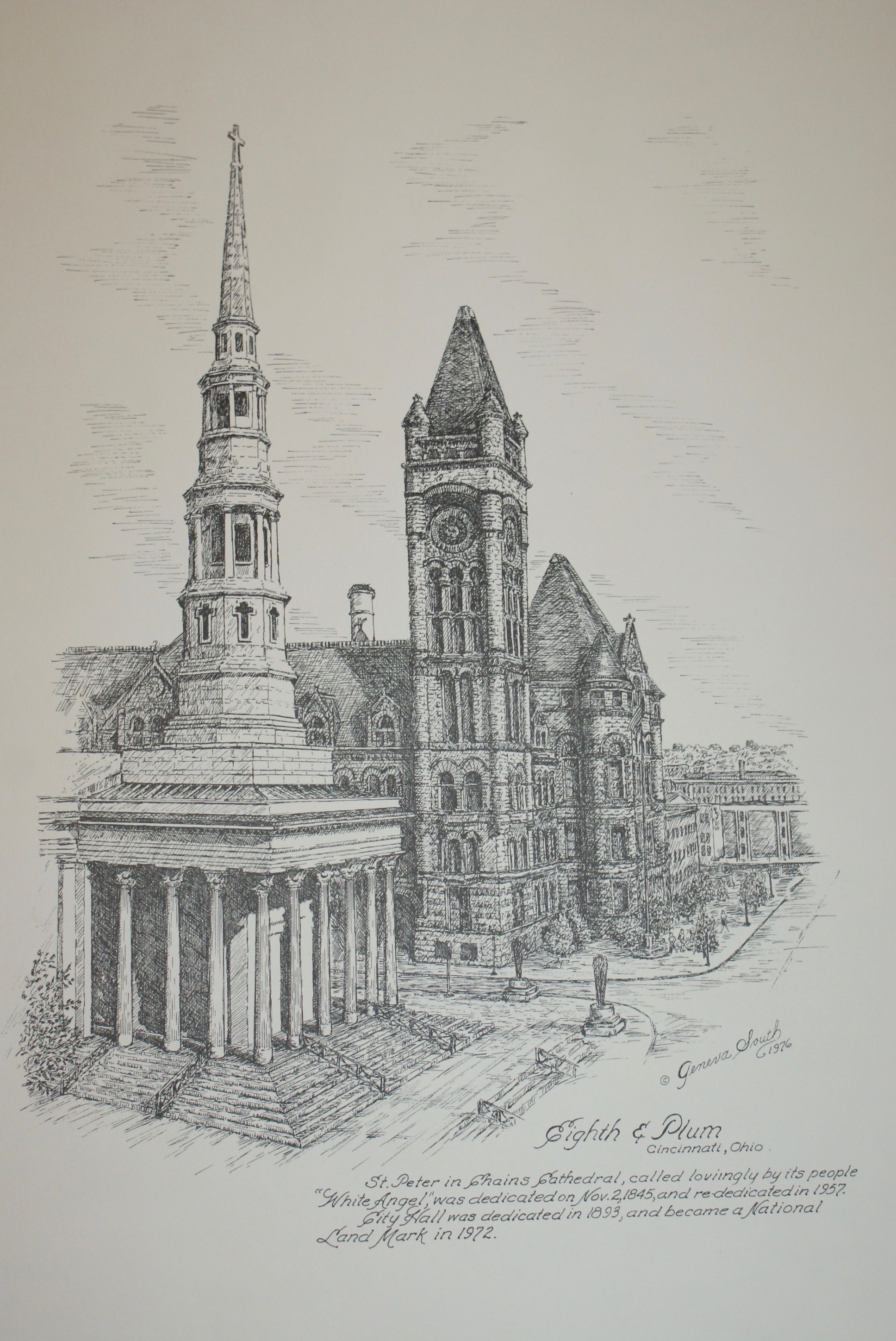 Geneva South 1976 Lithograph