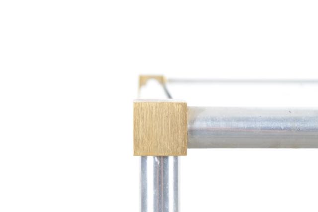 Trio of Modern Tubular Steel and Glass Accent Tables