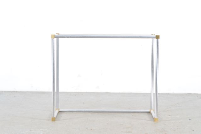 Trio of Modern Tubular Steel and Glass Accent Tables