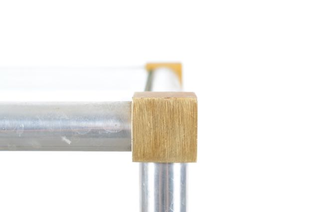 Trio of Modern Tubular Steel and Glass Accent Tables