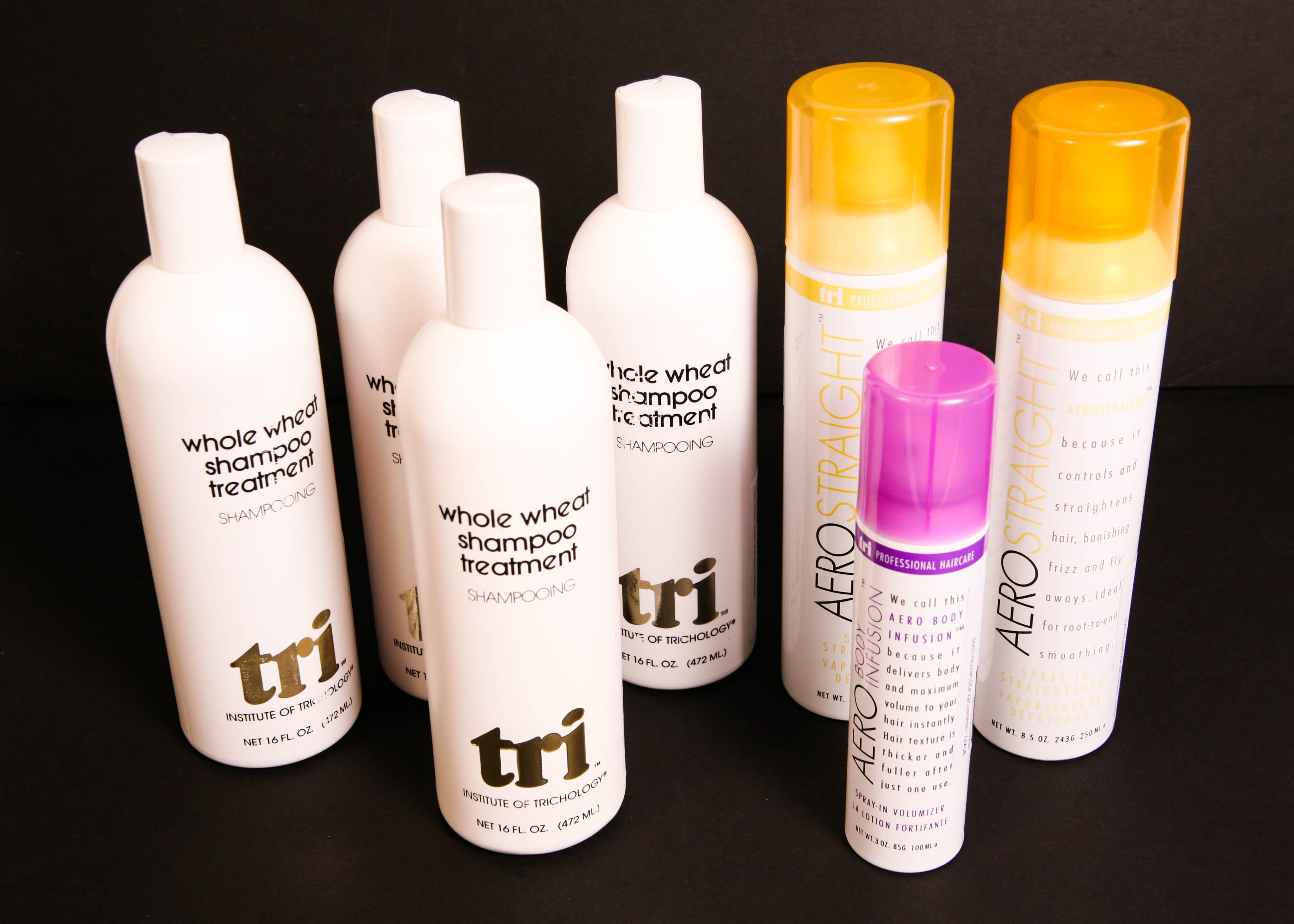 Group of Tri Design Shampoo and Styling Products