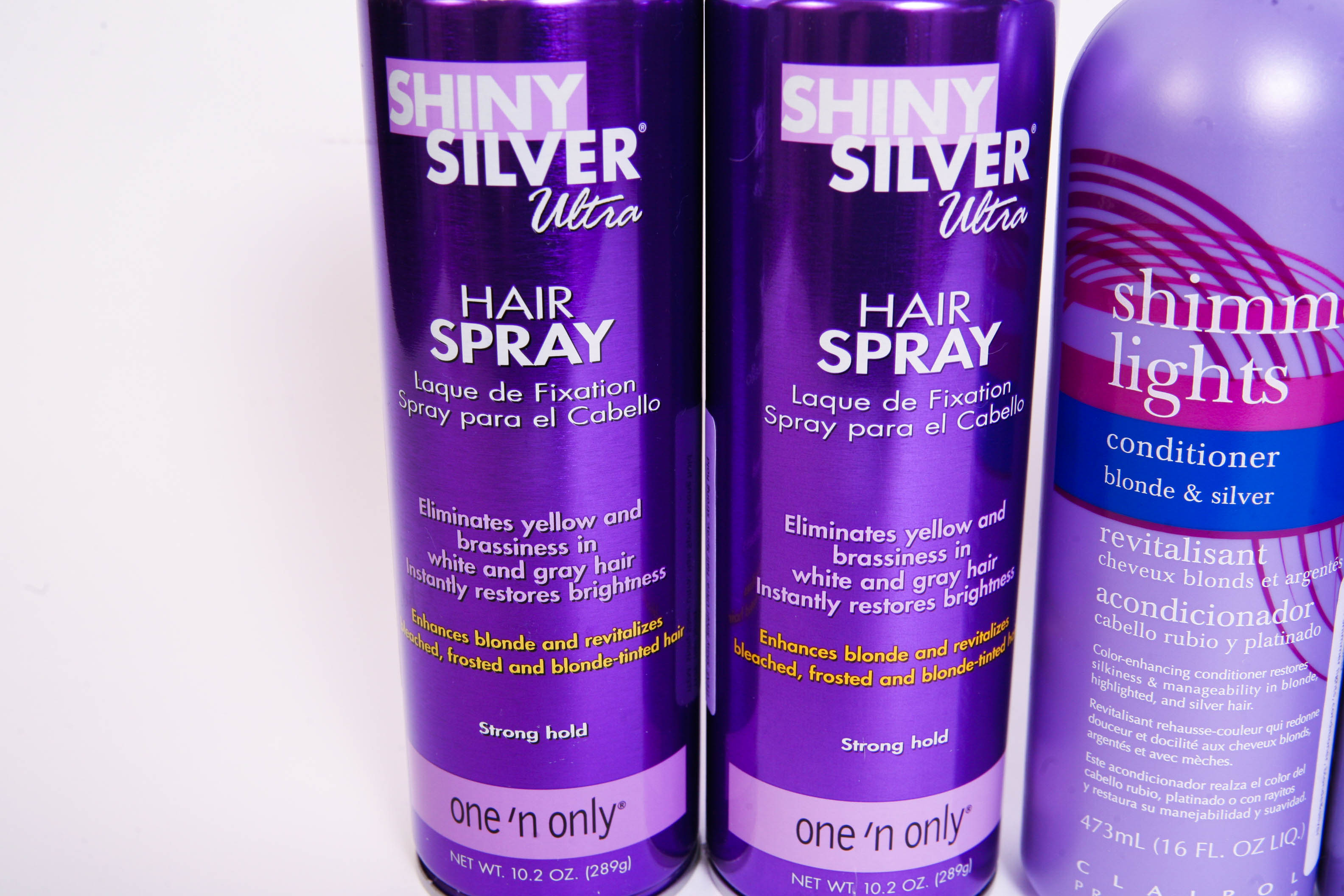 Collection of Hair Care Products for Blonde or Silver Hair