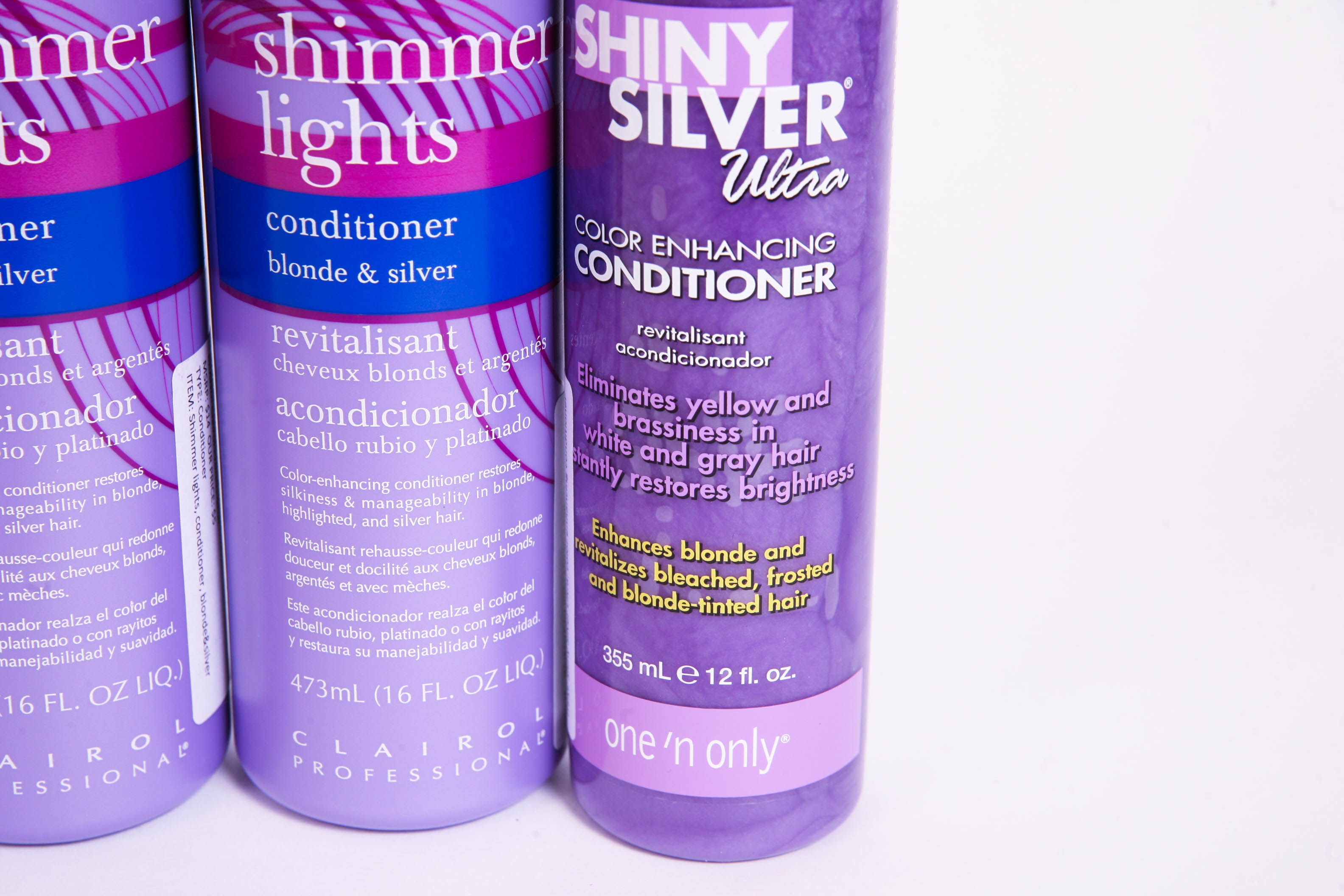 Collection of Hair Care Products for Blonde or Silver Hair