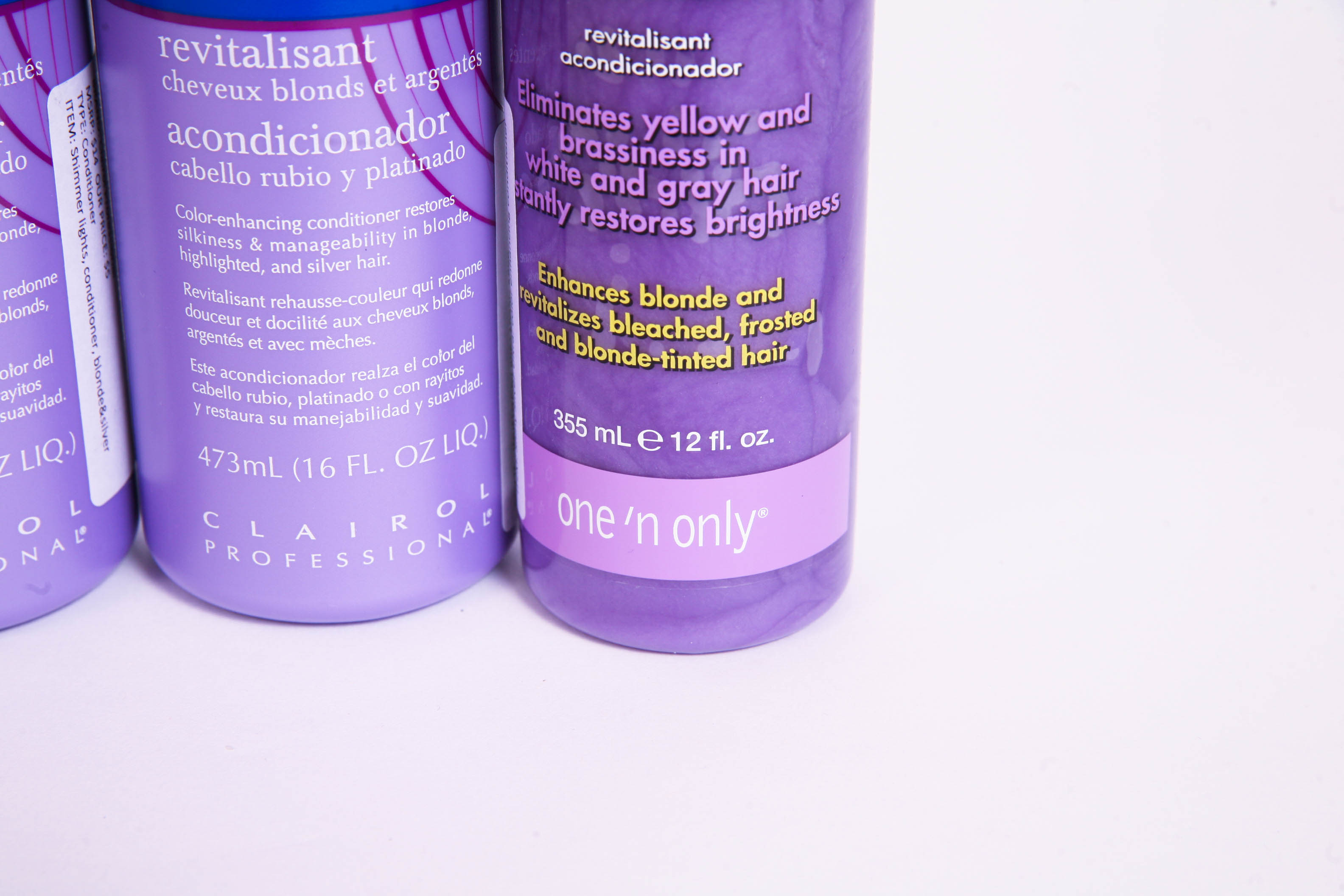 Collection of Hair Care Products for Blonde or Silver Hair