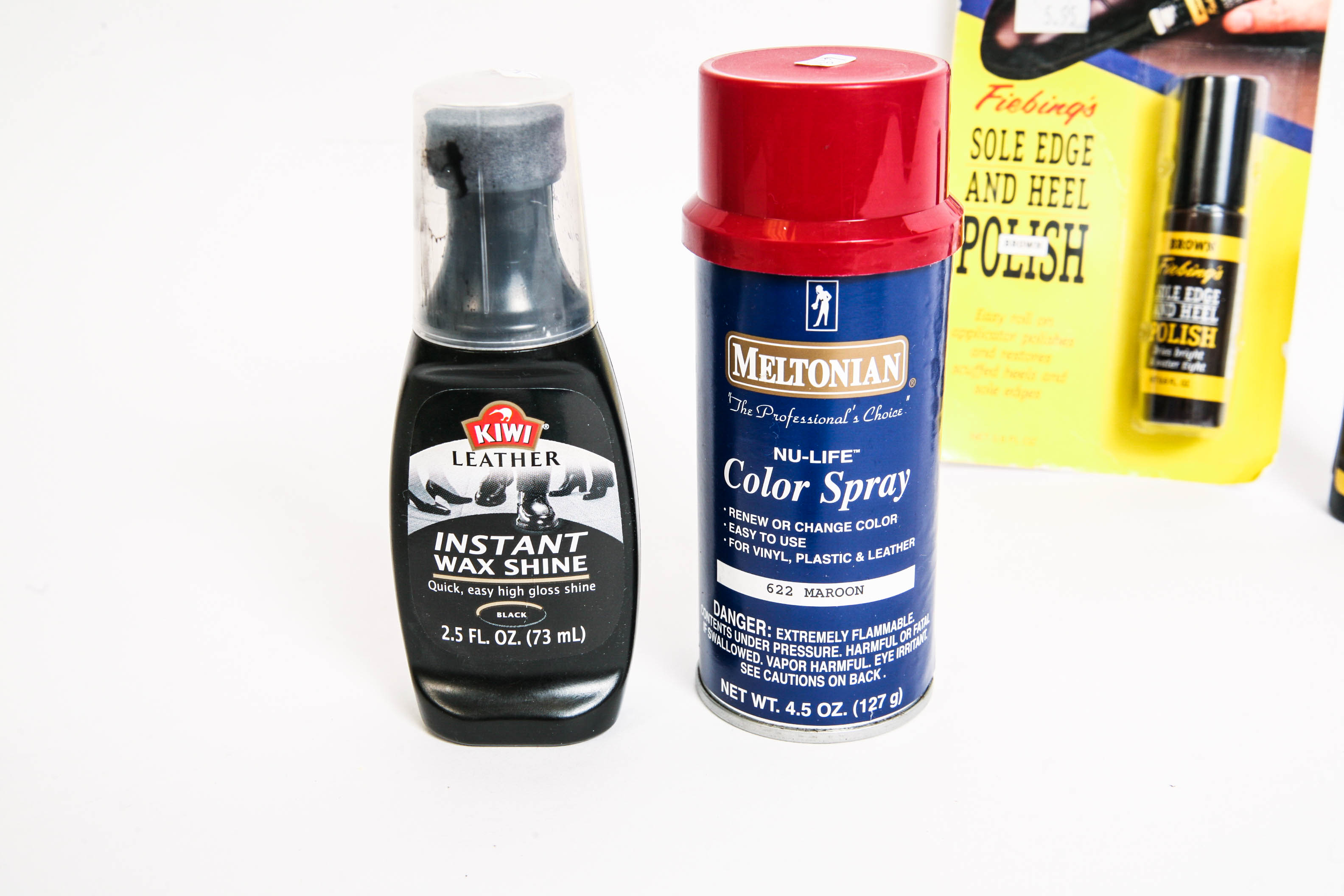 Large Group of Shoe Polishing and Cleaning Supplies