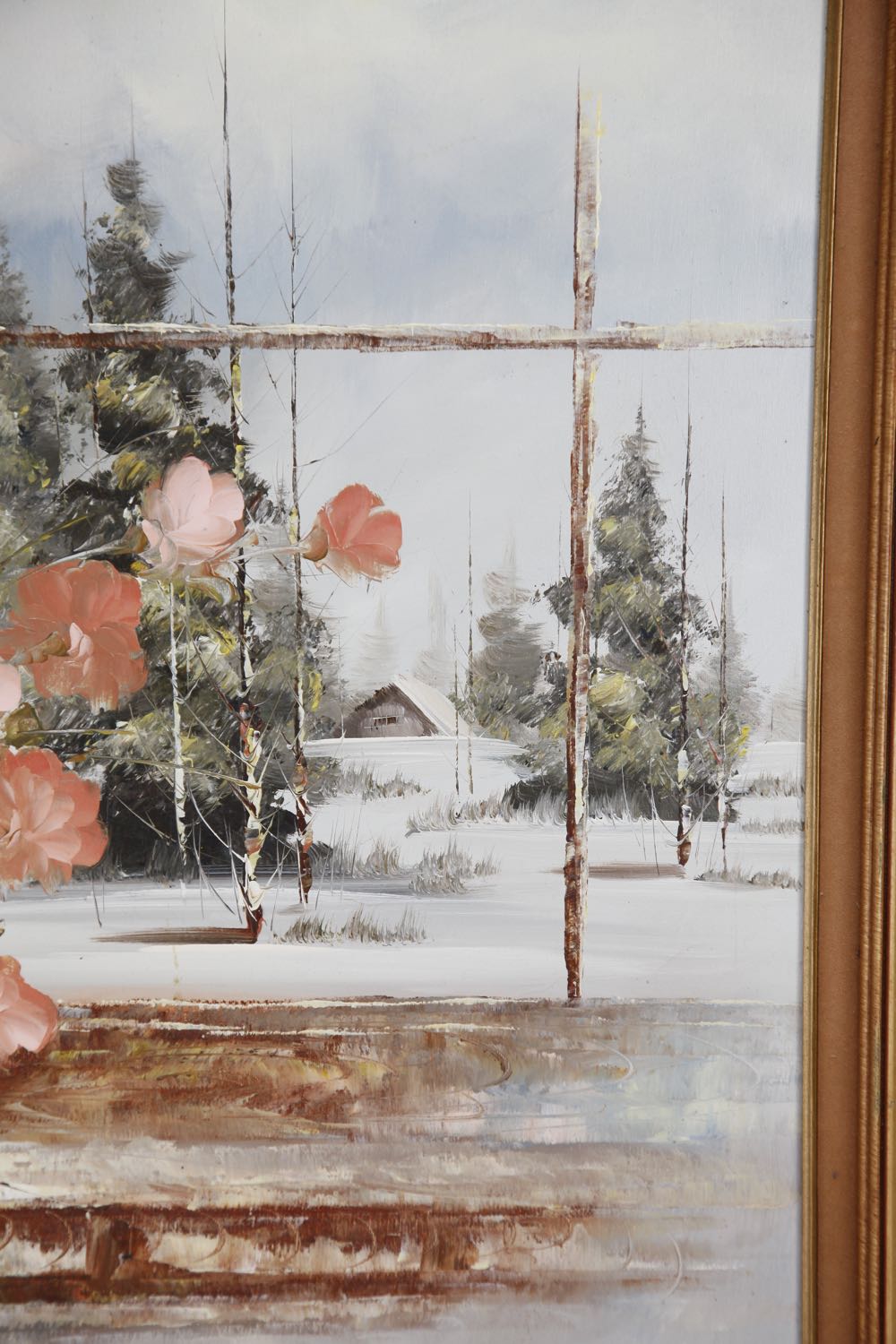 Original Framed Floral Oil Painting by Y Beverly