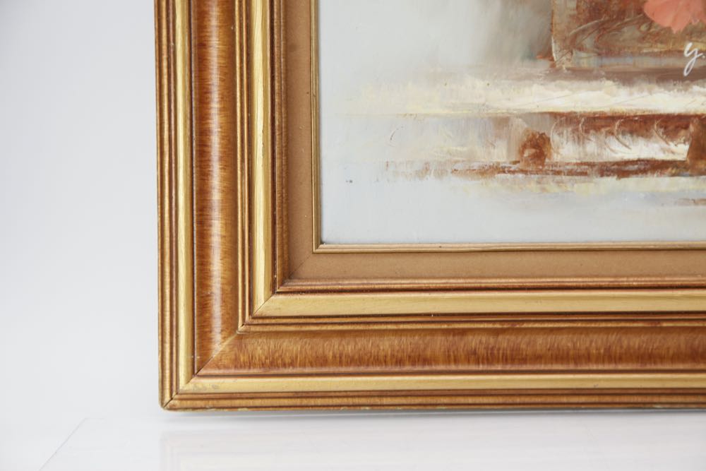 Original Framed Floral Oil Painting by Y Beverly