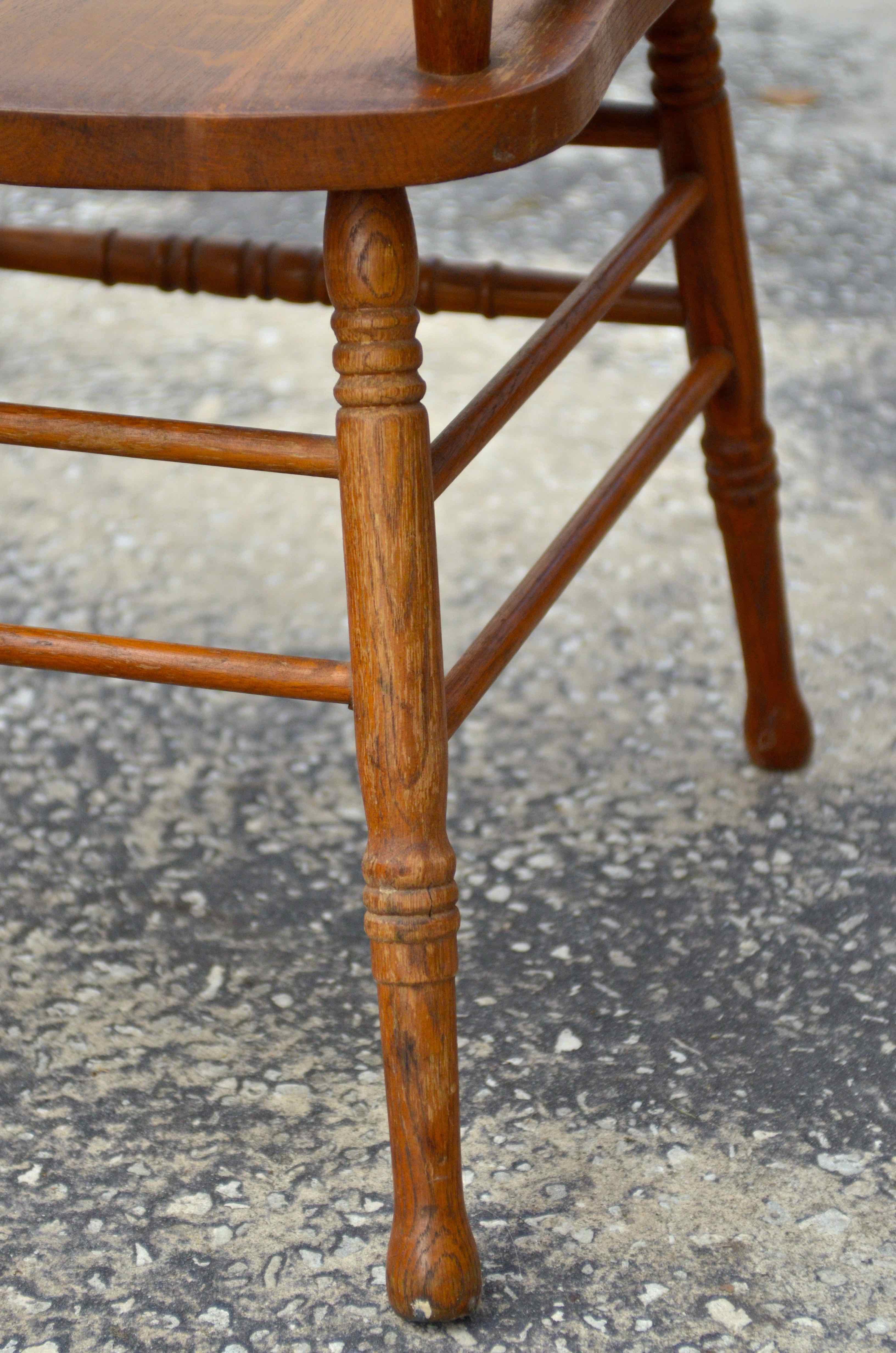 Country Style Oak Press Back Dining Chairs