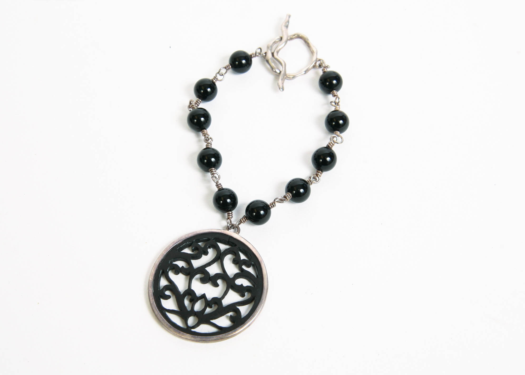 Black and Silver Toggle Bracelet