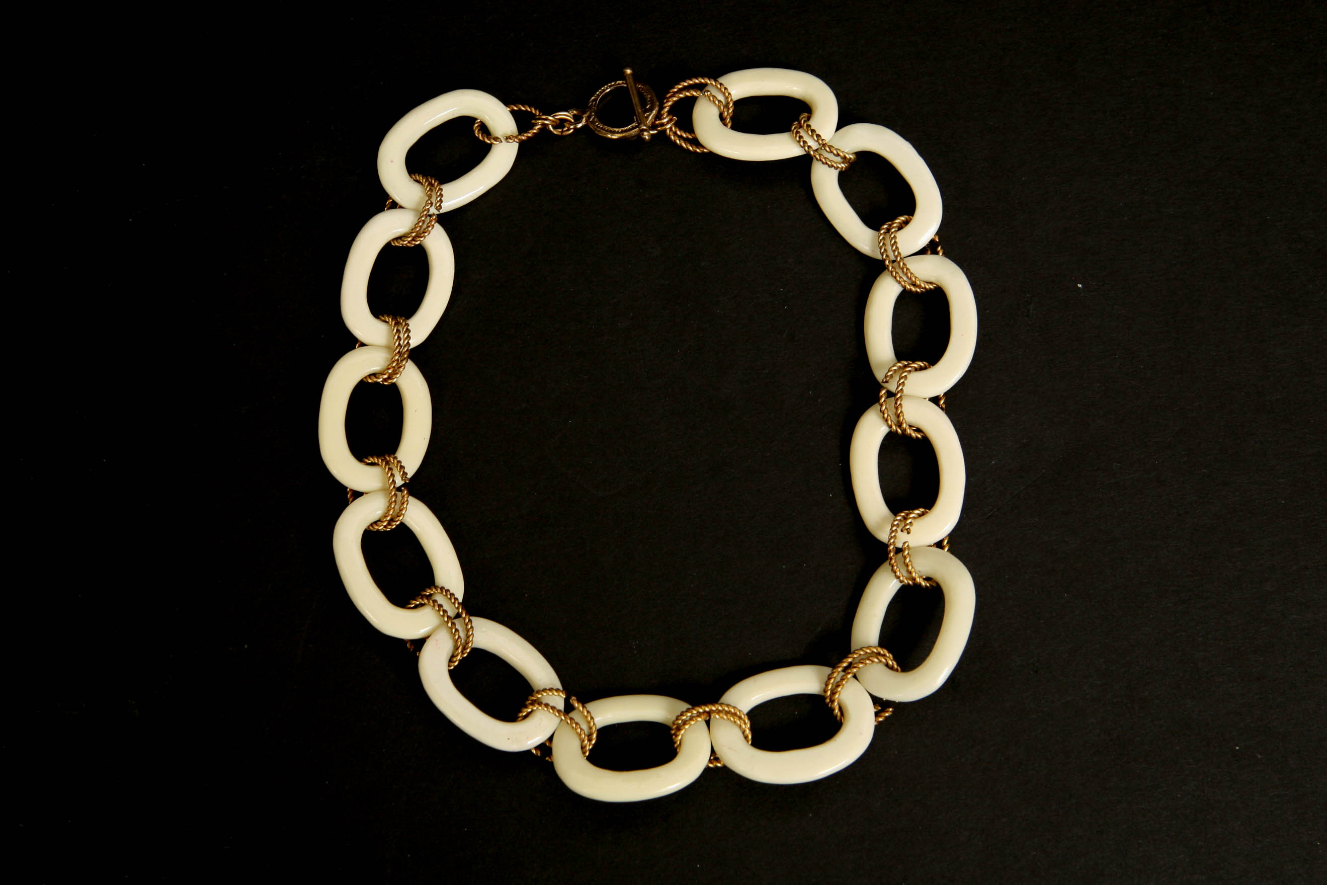 Gold and Ivory Colored Statement Necklace
