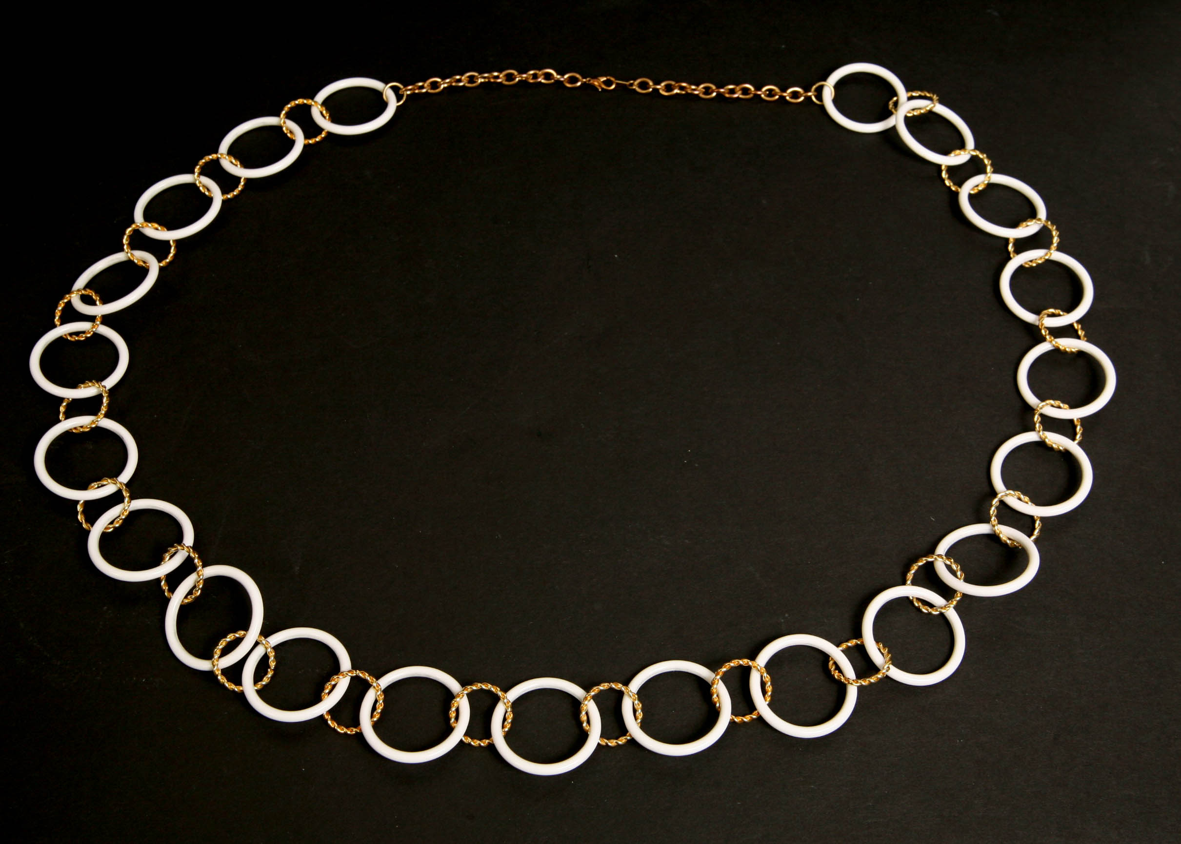 White and Gold Colored Chain Belt