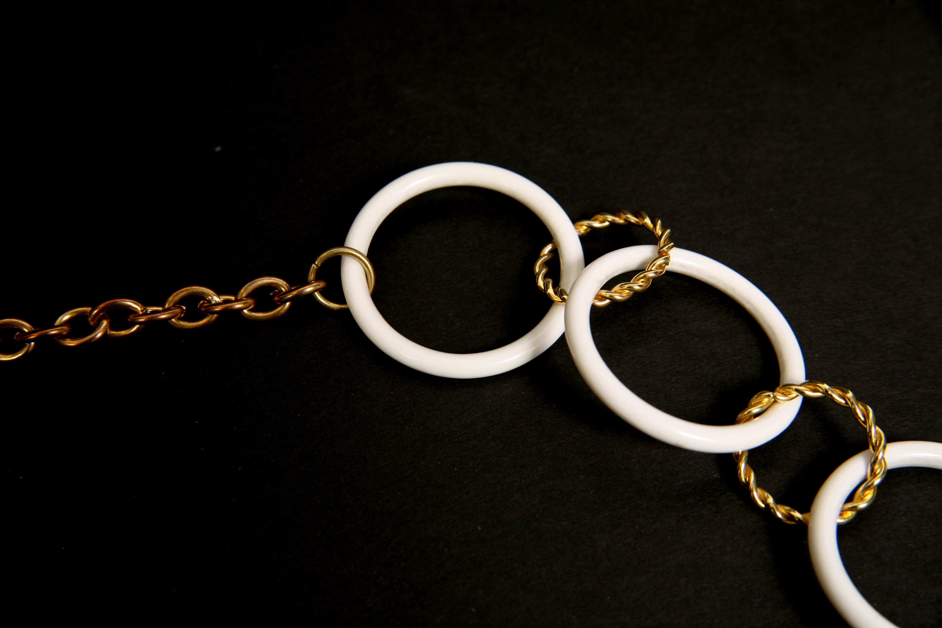 White and Gold Colored Chain Belt