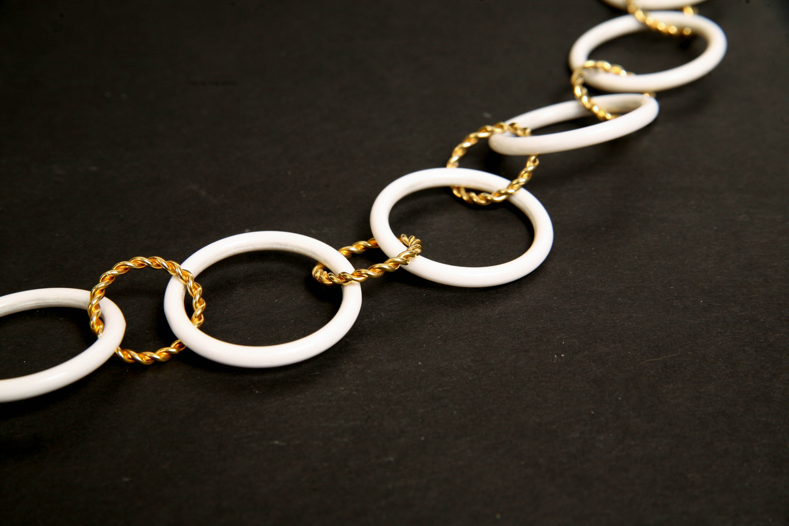 White and Gold Colored Chain Belt