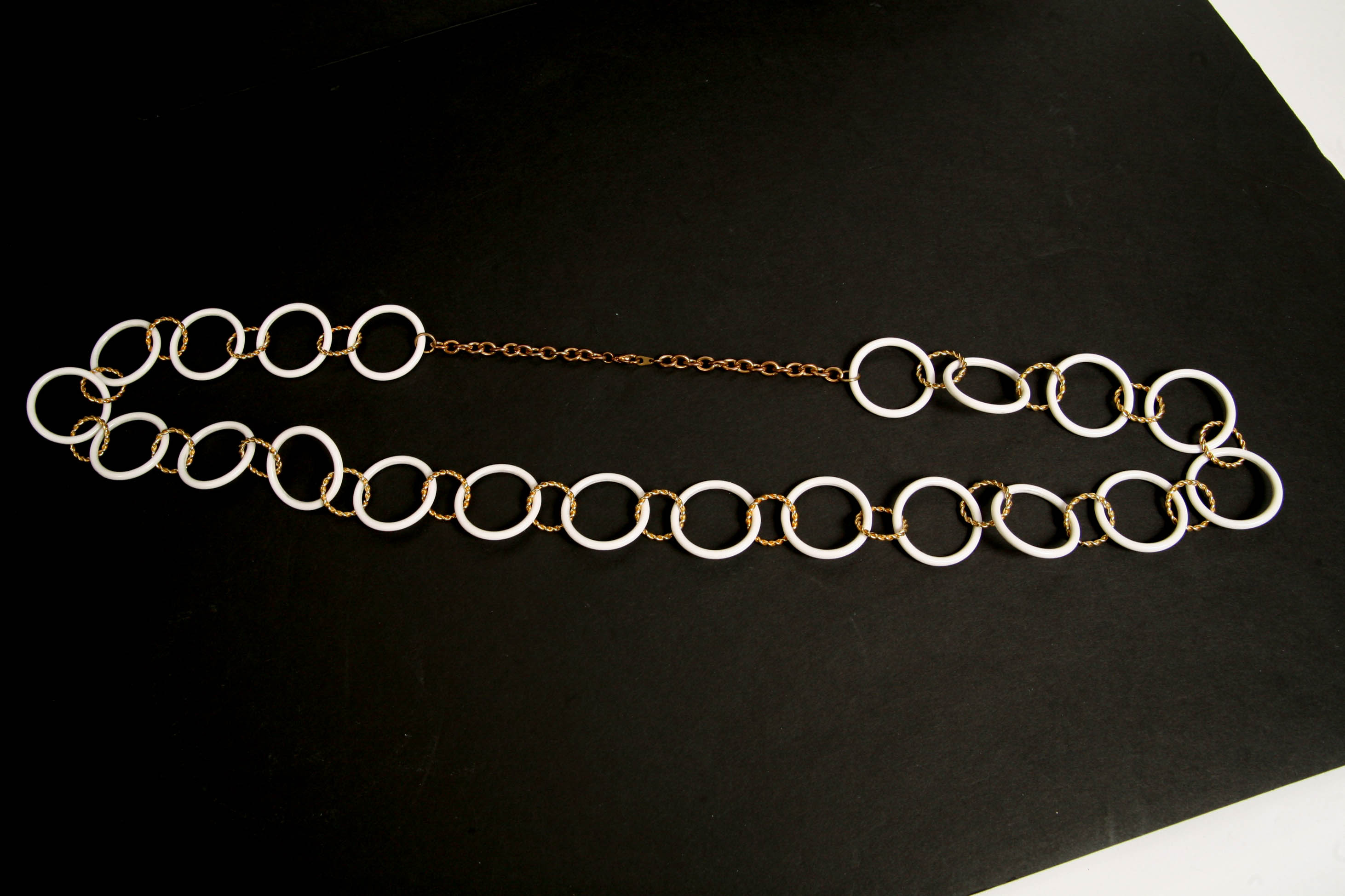 White and Gold Colored Chain Belt