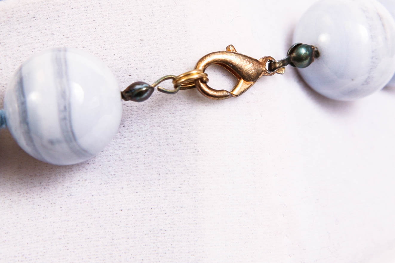 Pale Blue Beaded Necklace