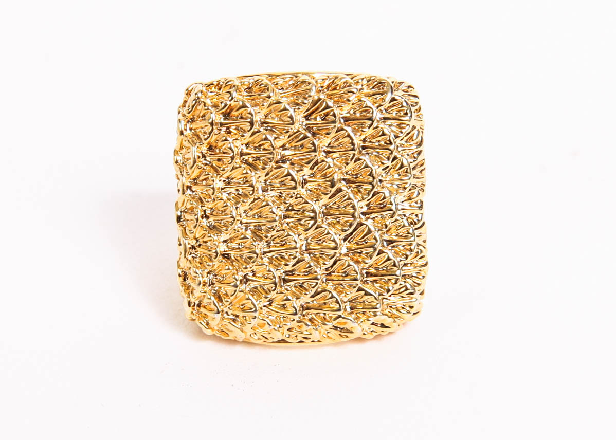 Square Gold Tone Ring