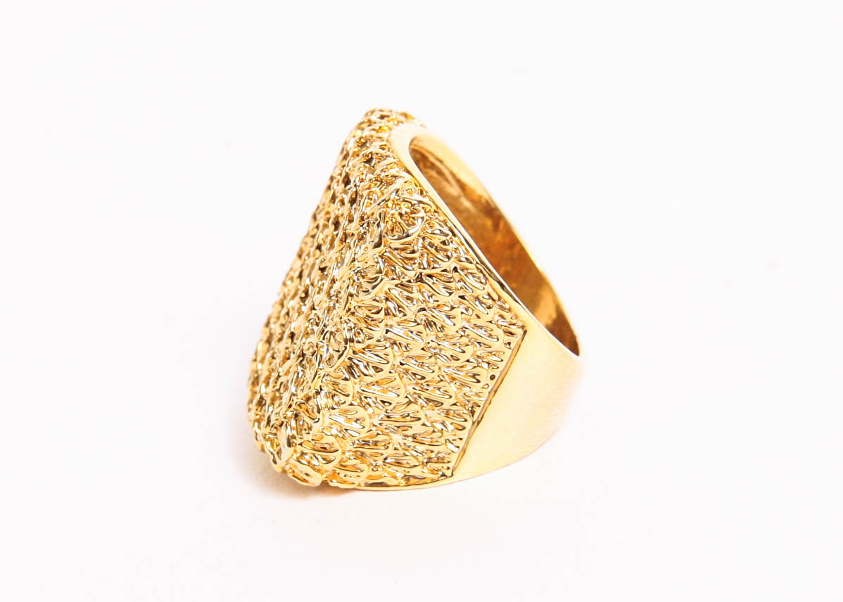 Square Gold Tone Ring