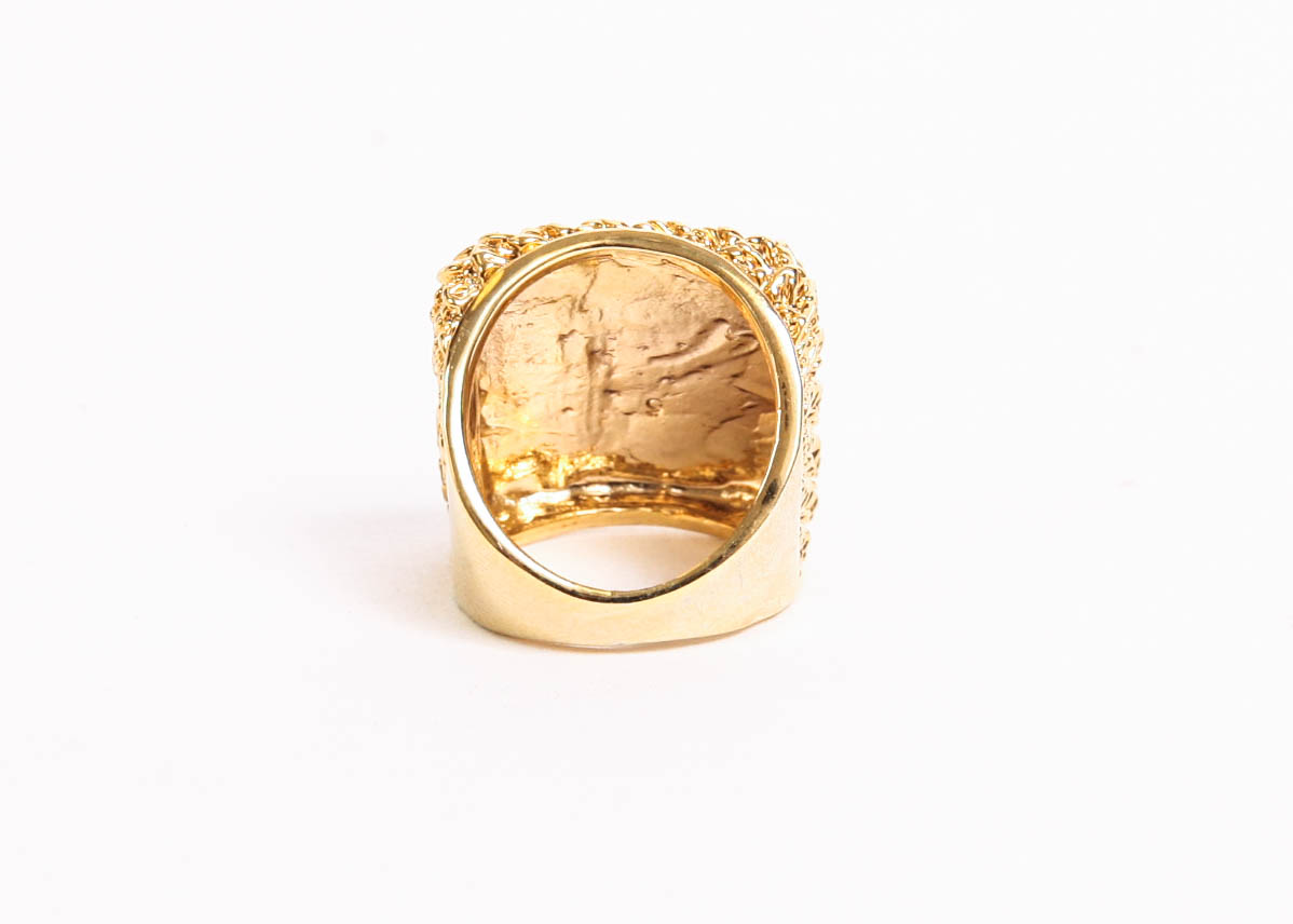 Square Gold Tone Ring