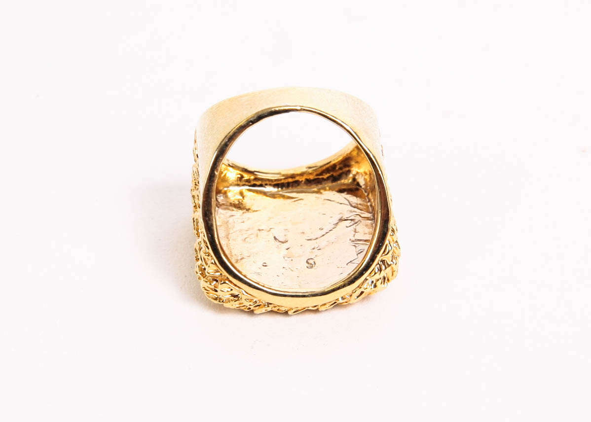 Square Gold Tone Ring