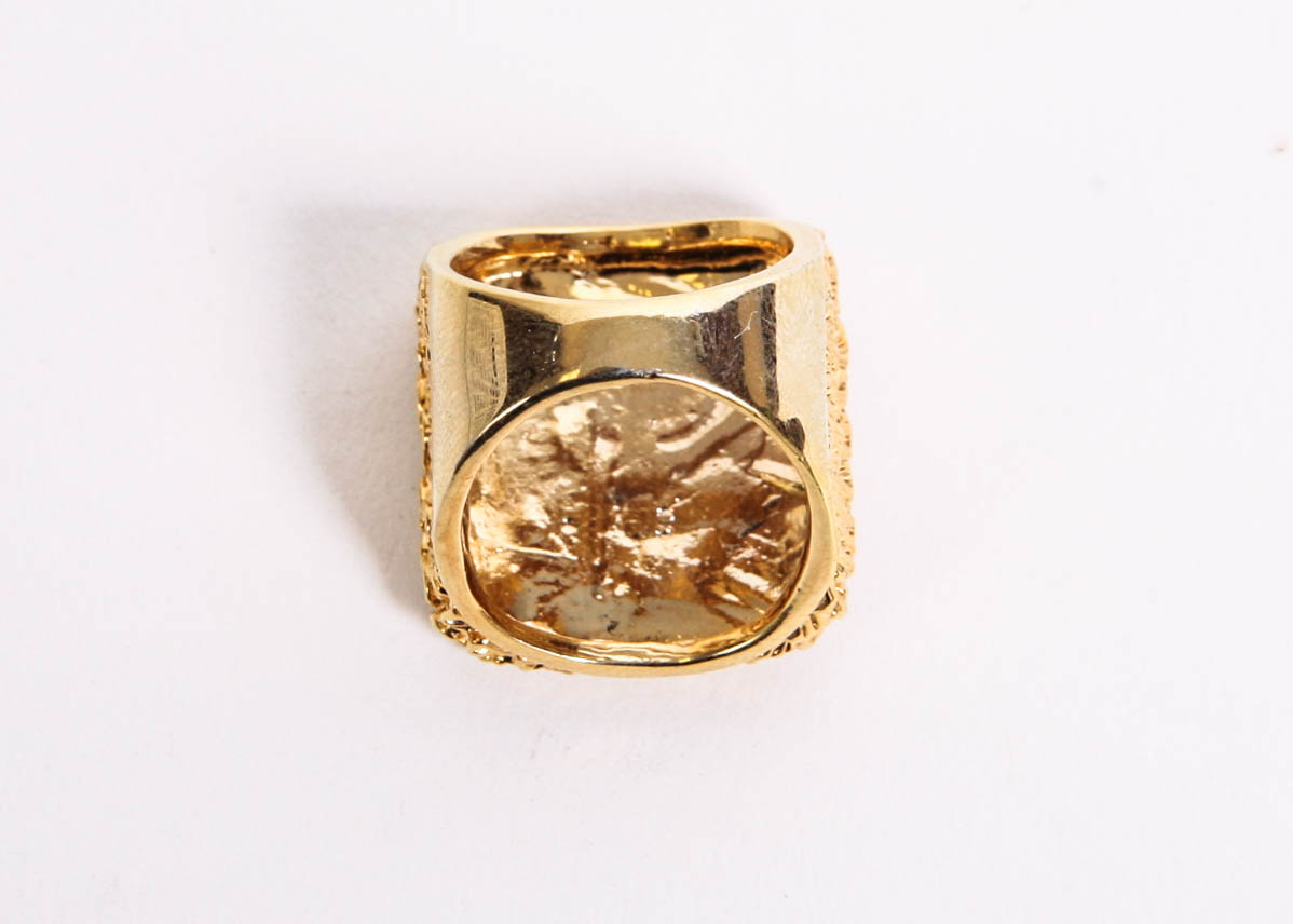 Square Gold Tone Ring
