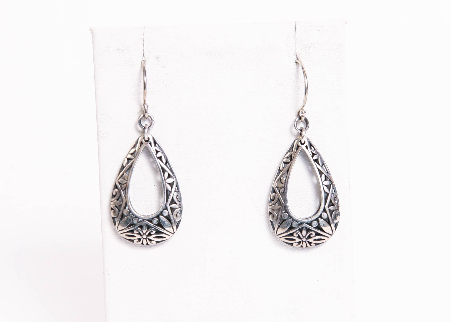 Silver Open Teardrop Earrings