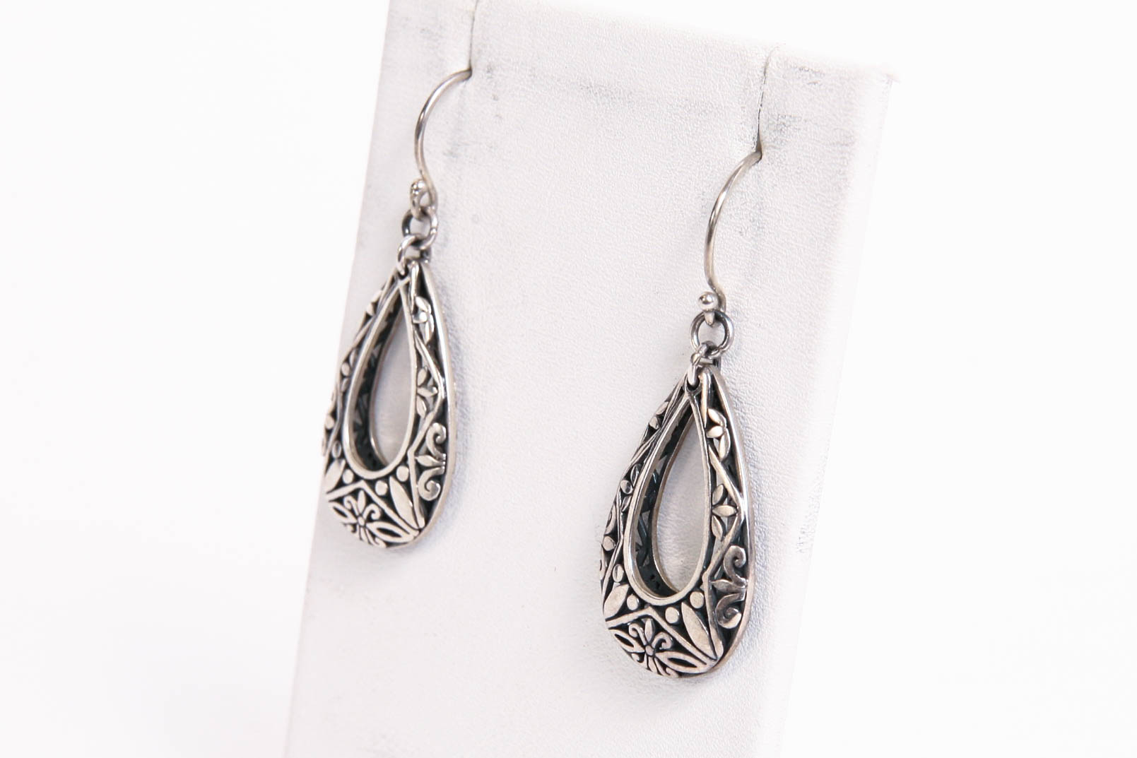 Silver Open Teardrop Earrings