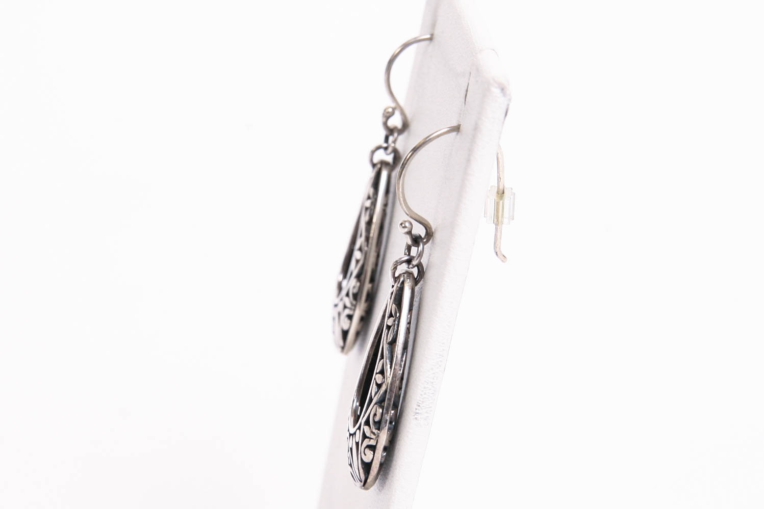 Silver Open Teardrop Earrings