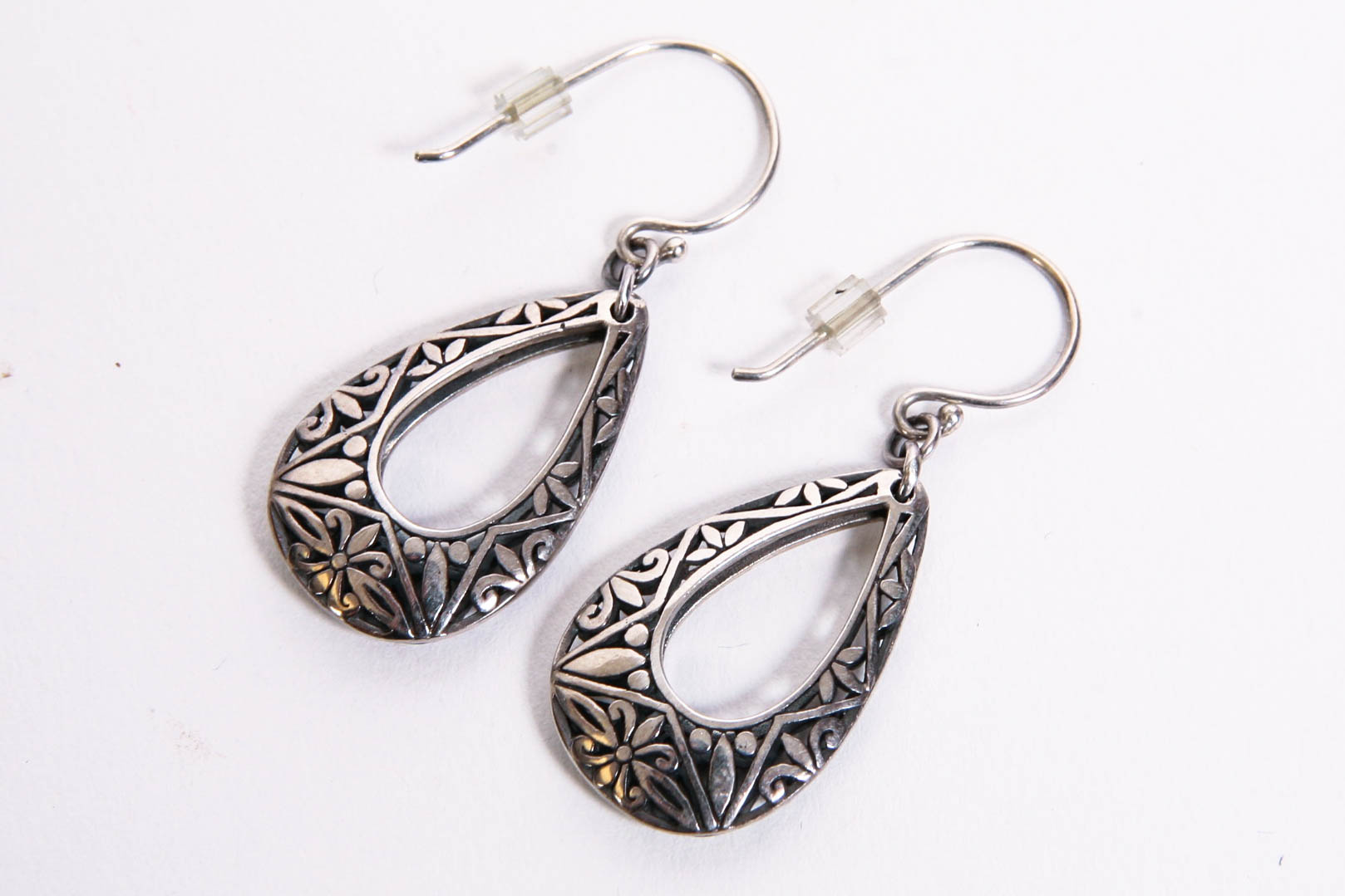 Silver Open Teardrop Earrings