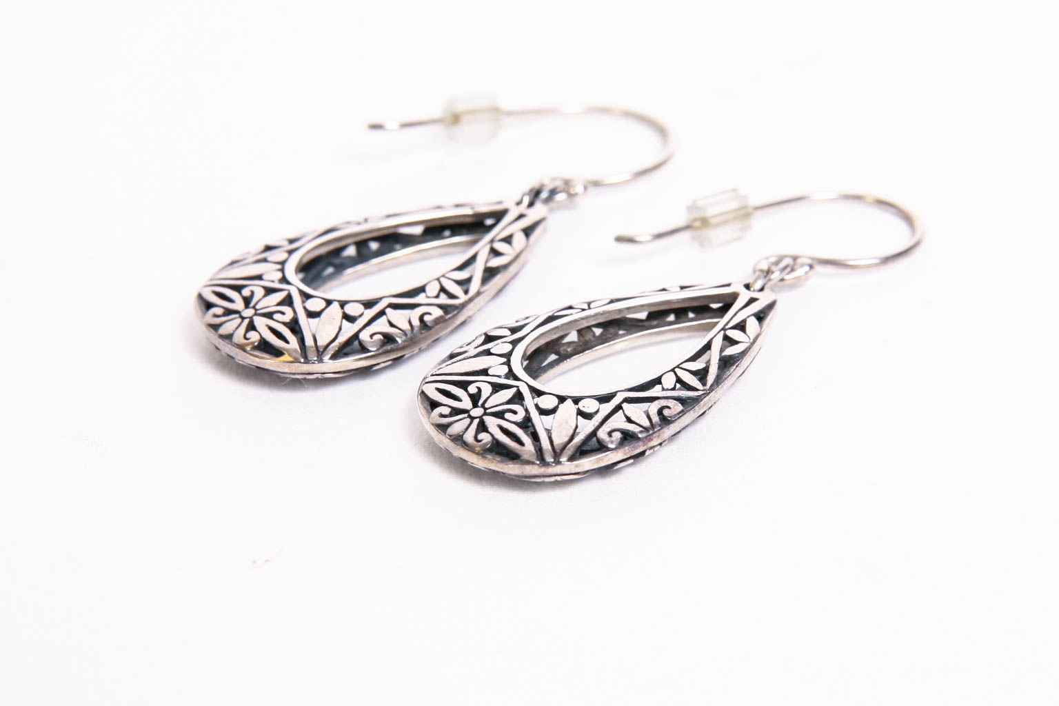 Silver Open Teardrop Earrings