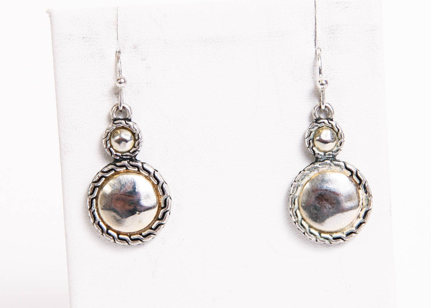 Pair of Classic Silver Hook Drop Earrings
