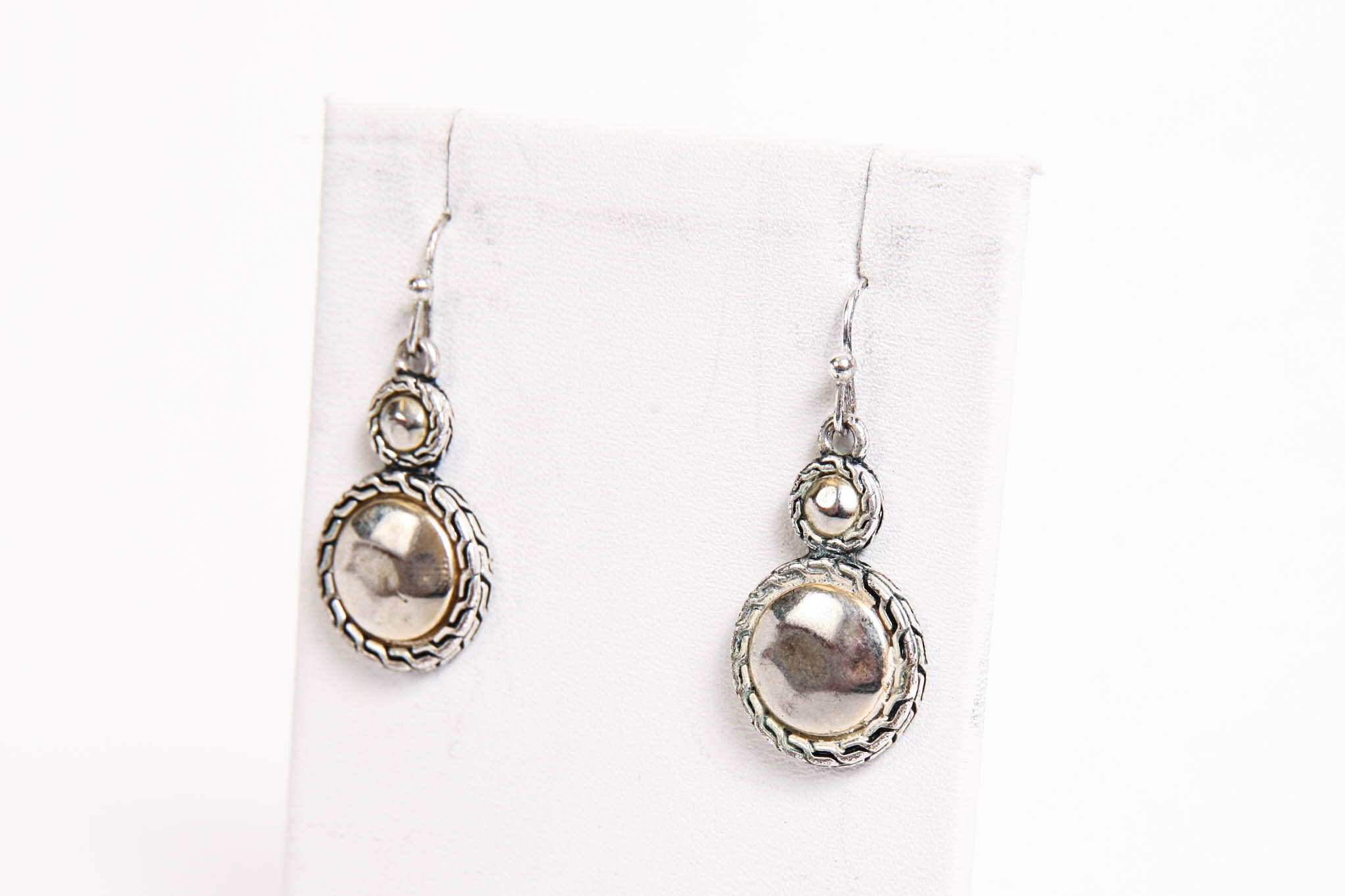 Pair of Classic Silver Hook Drop Earrings
